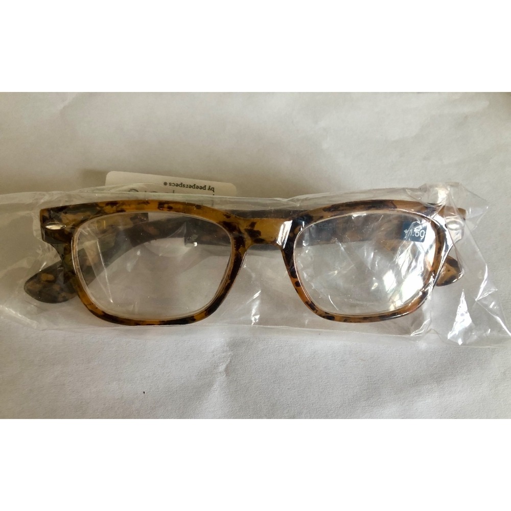 NEW Clark Golden Tortoise Peepers +1.50 Readers